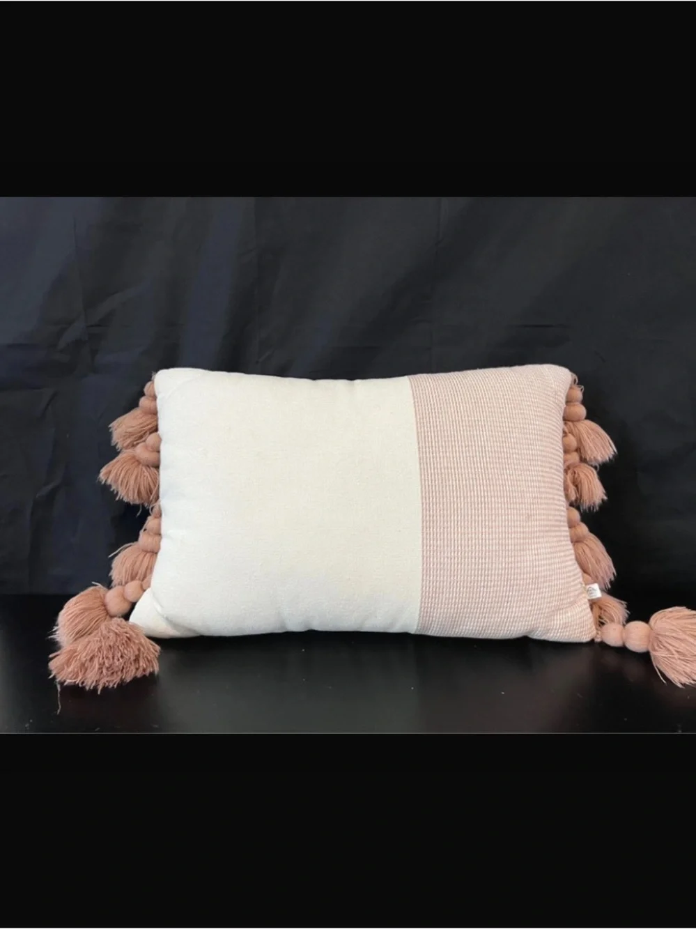 Hearth & Hand Cream and Dusty Rose Tassel Lumbar Pillow